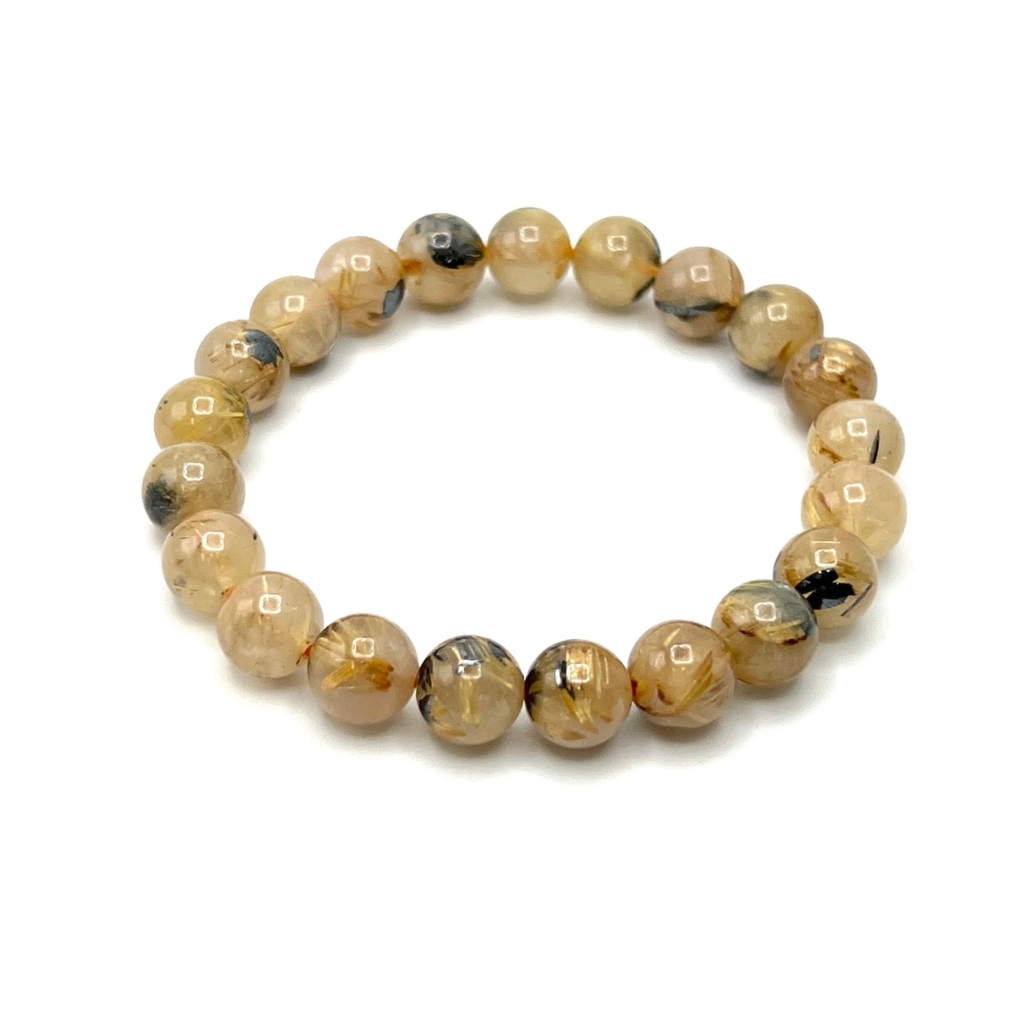 A+ Golden Rutilated Clear Quartz Stretchy Bracelets