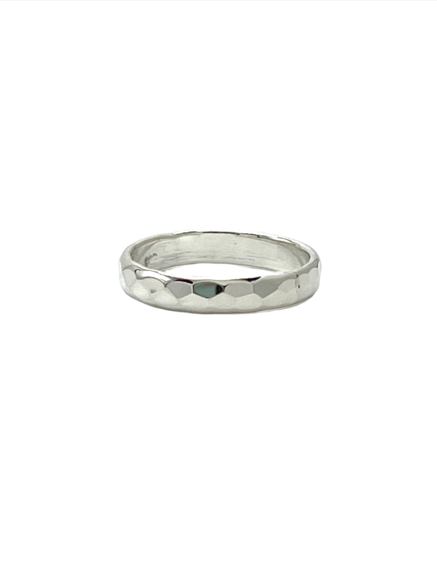 Sterling Silver Curved Hammered Ring