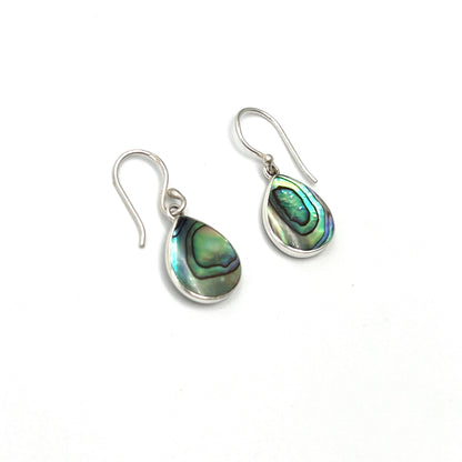 Sterling Silver Teardrop Abalone Earrings