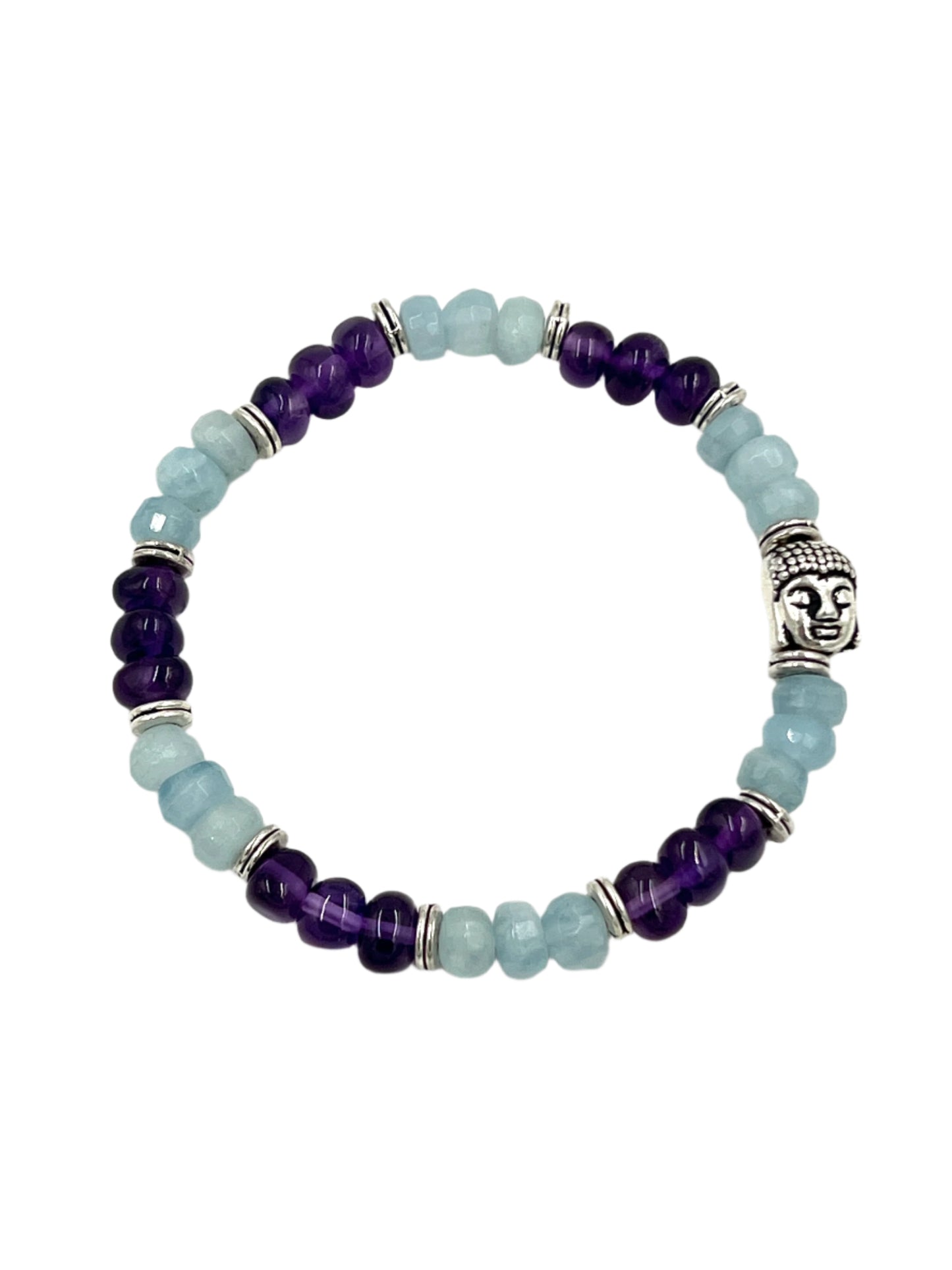 Amethyst & Aquamarine Stretchy Bracelets