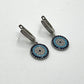 Silver Evil Eye Flat Dangle Earrings