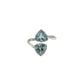 Double Trillion Blue Topaz Ring