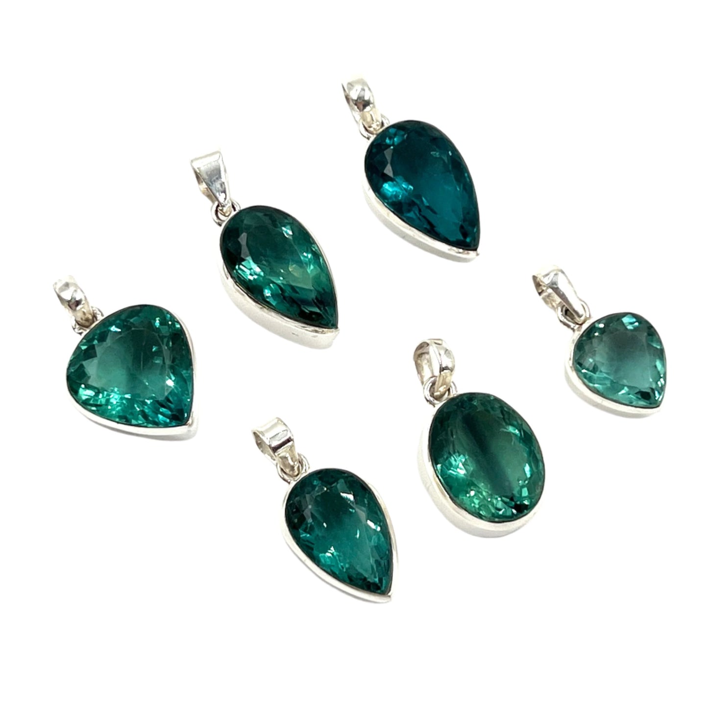 Sterling Silver Green Fluorite Pendants