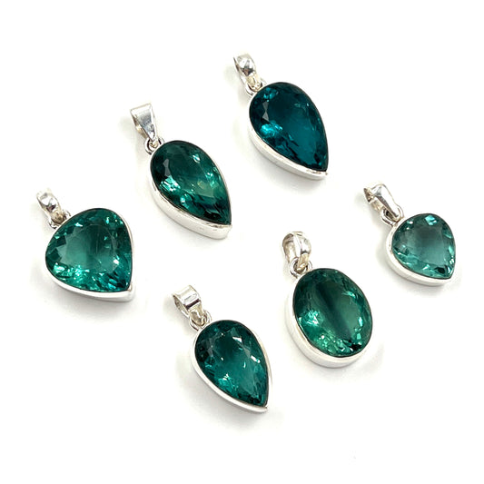 Sterling Silver Green Fluorite Pendants