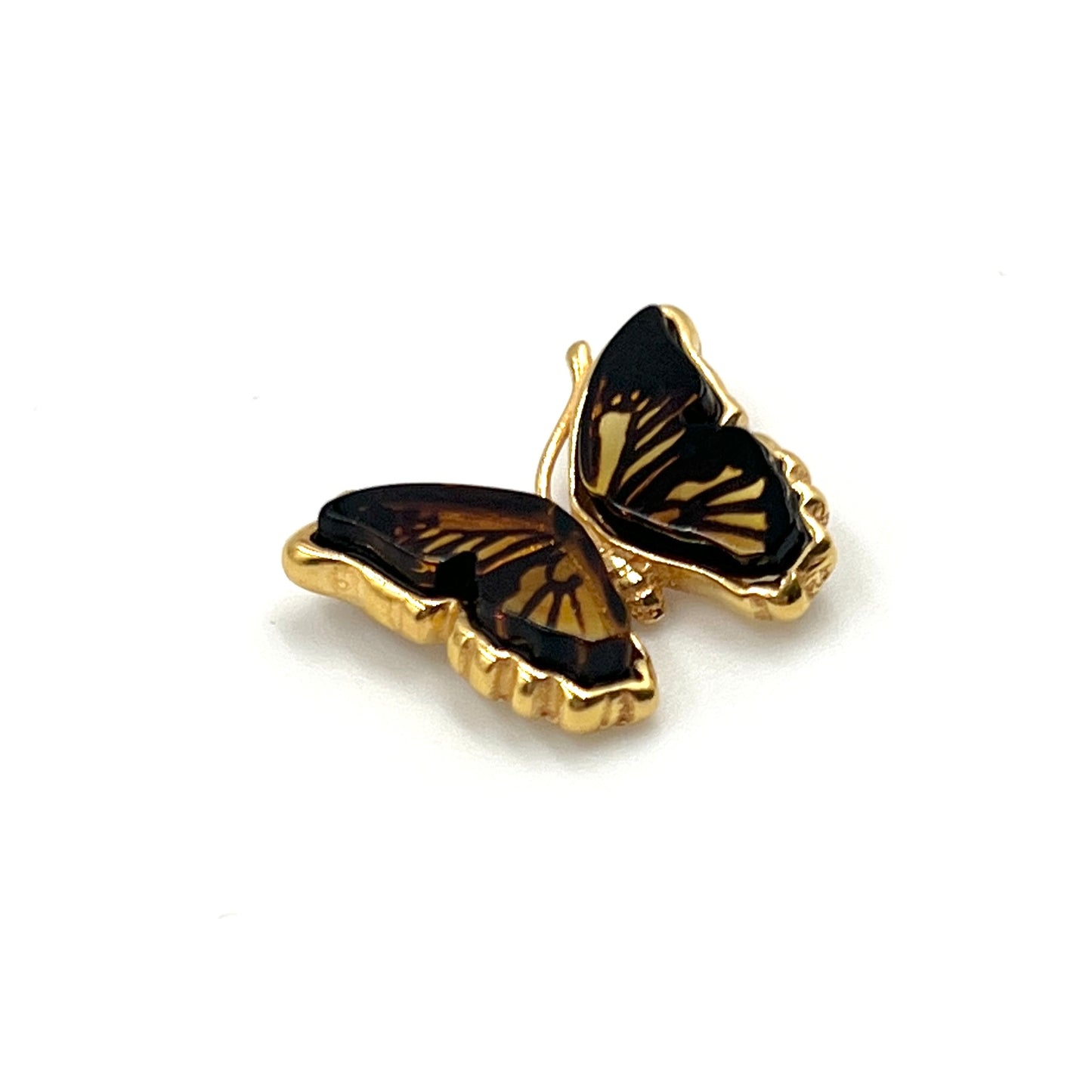 Gold Plated Silver Amber Butterfly Pendants