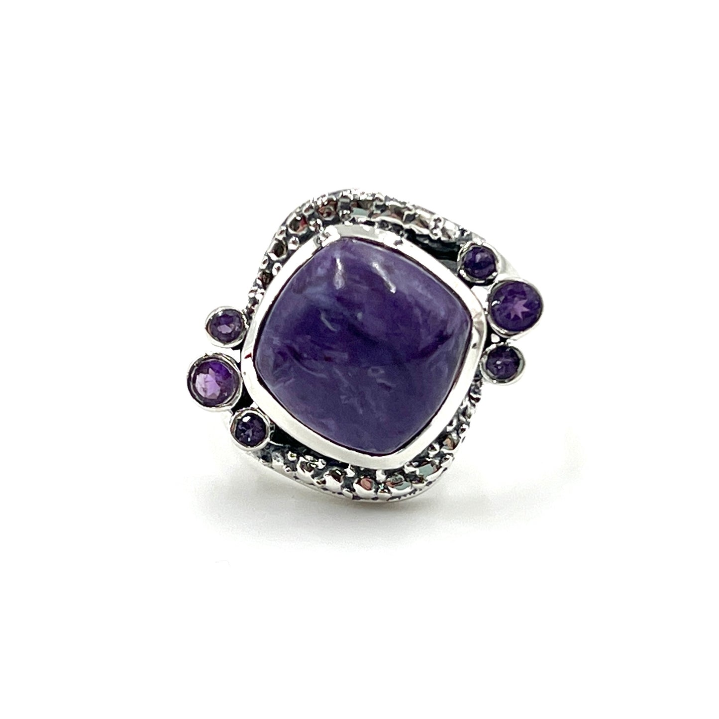 Sterling Silver Square Gemstone Rings