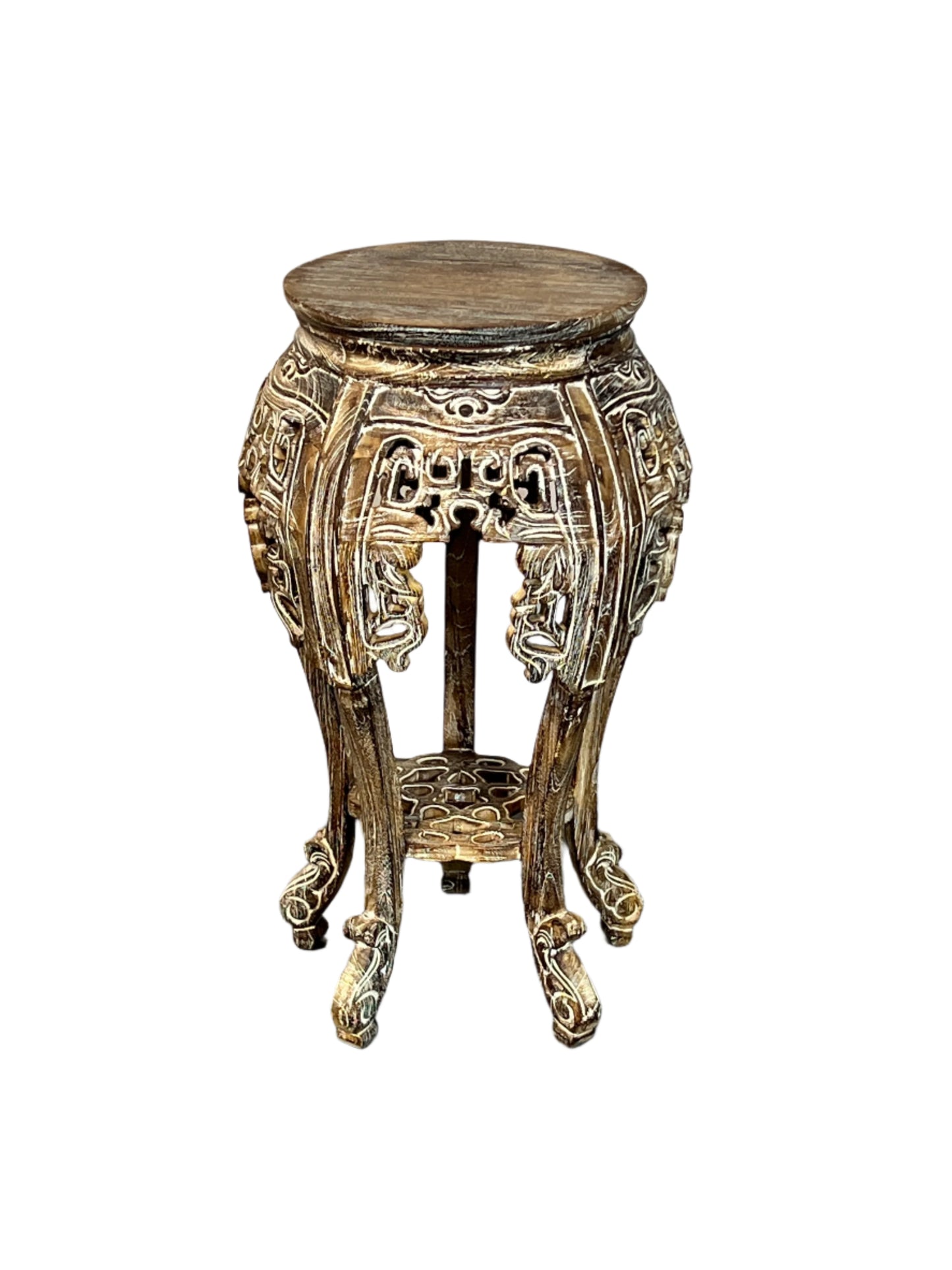 White Washed Teakwood Accent Tables