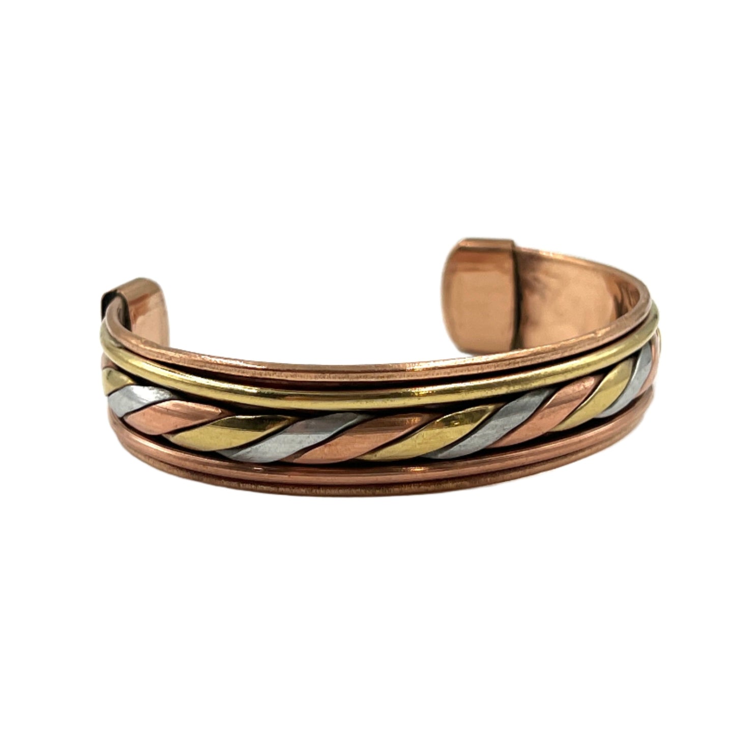 Wide Multi Metal Rope Copper Bracelet