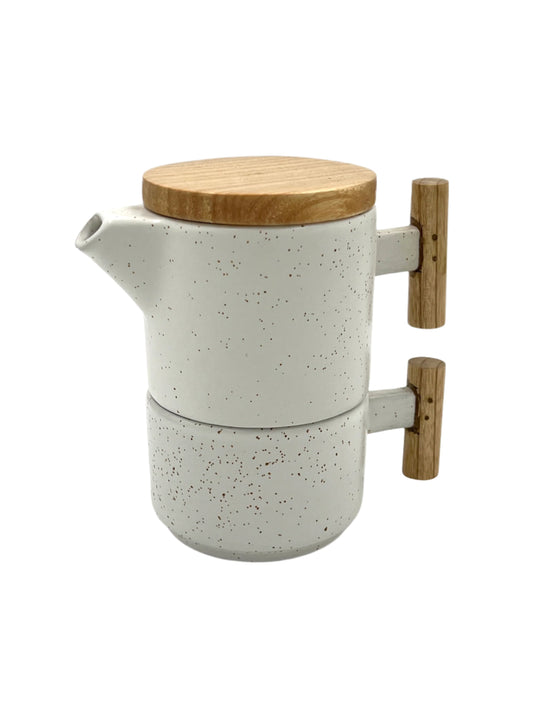 Ceramic Stackable Tea Pot & Cup