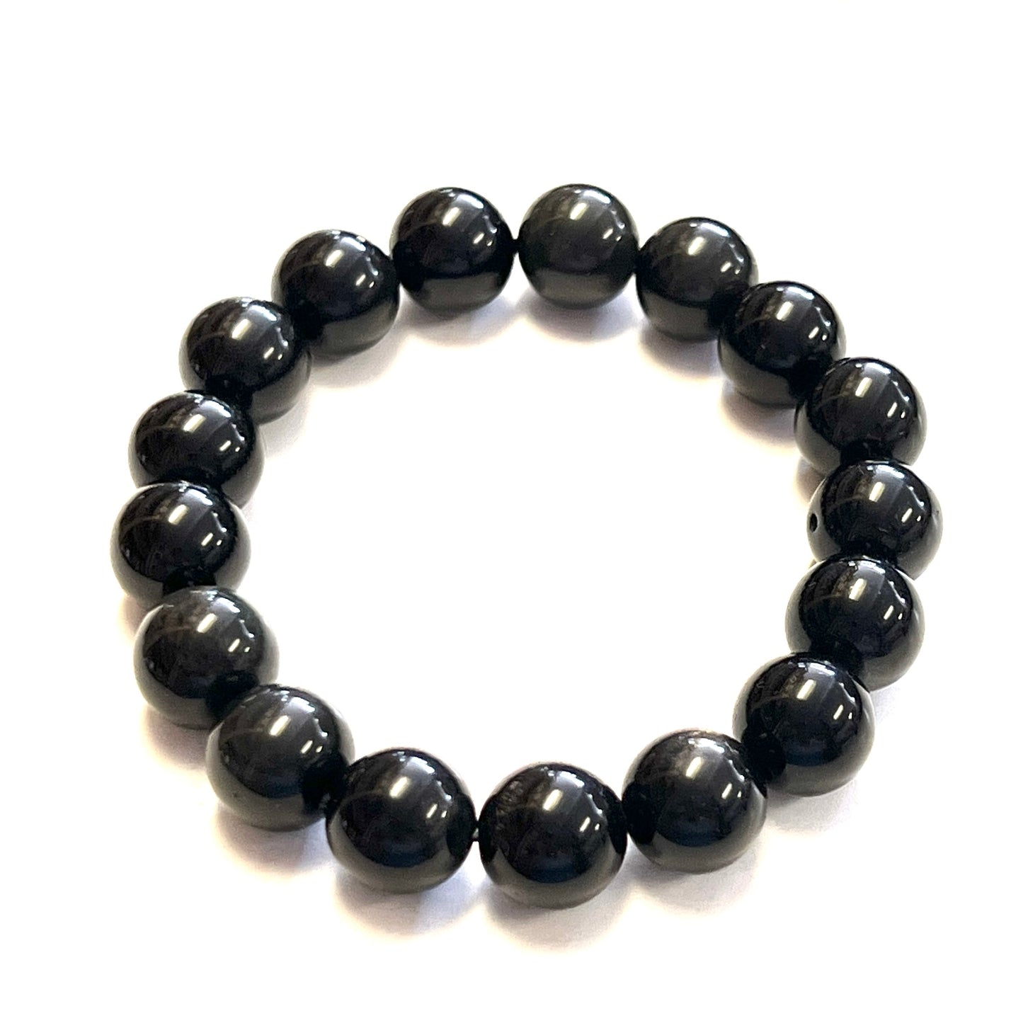 Silver & Golden Sheen Obsidian Stretchy Bracelets