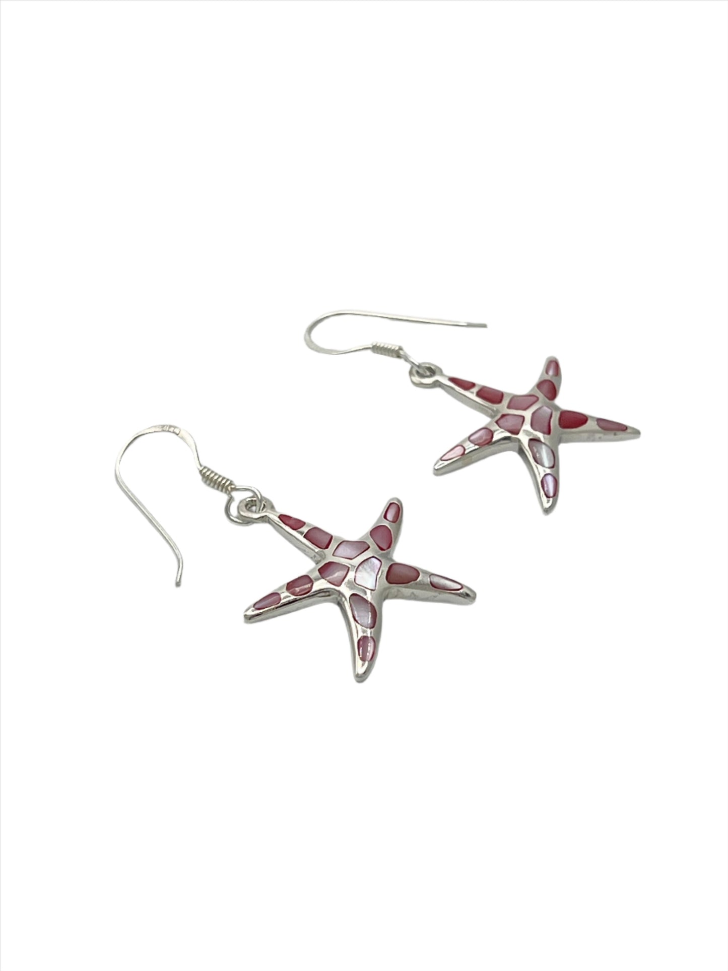 Sterling Silver Shell Starfish Earrings