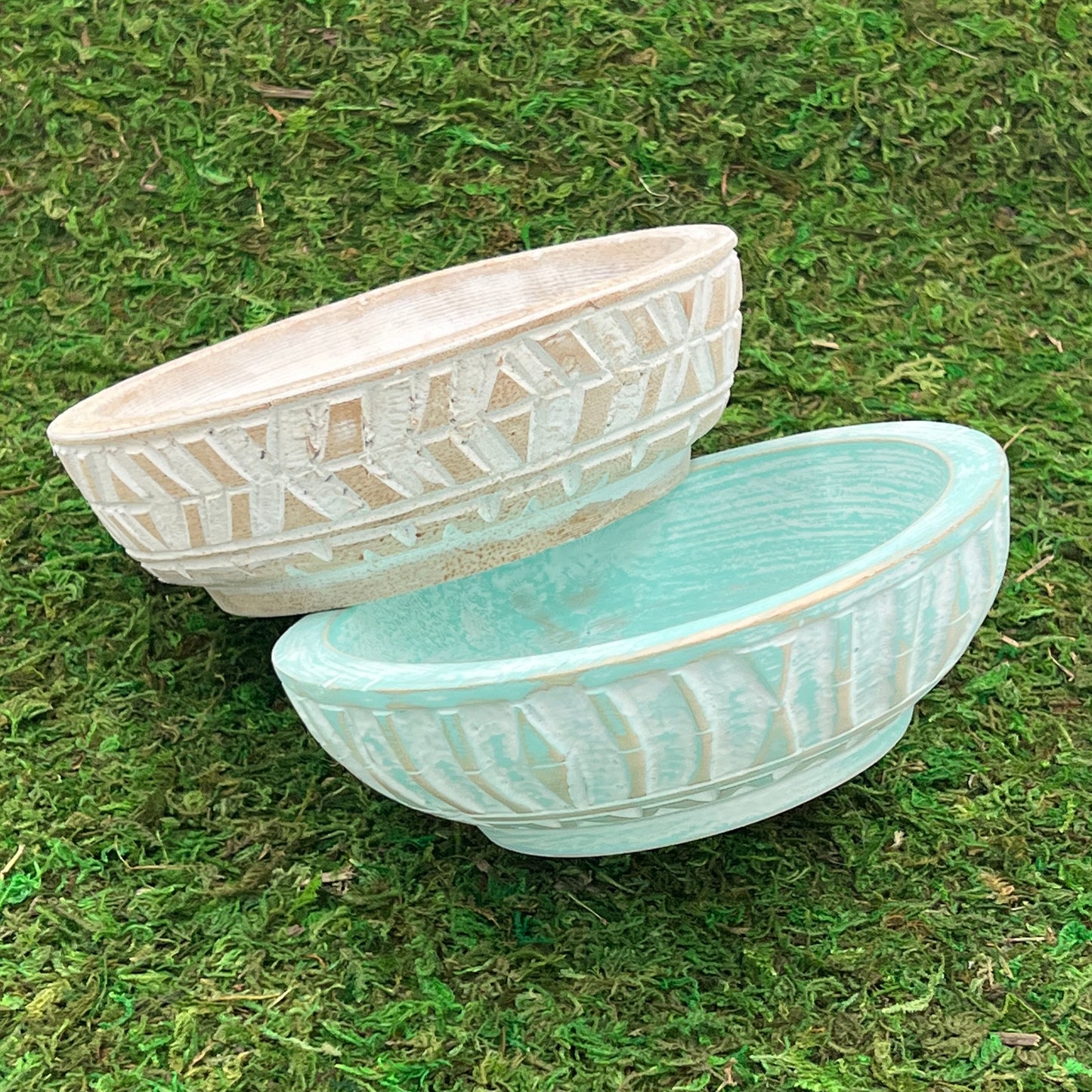 Carved Geometric Bowl