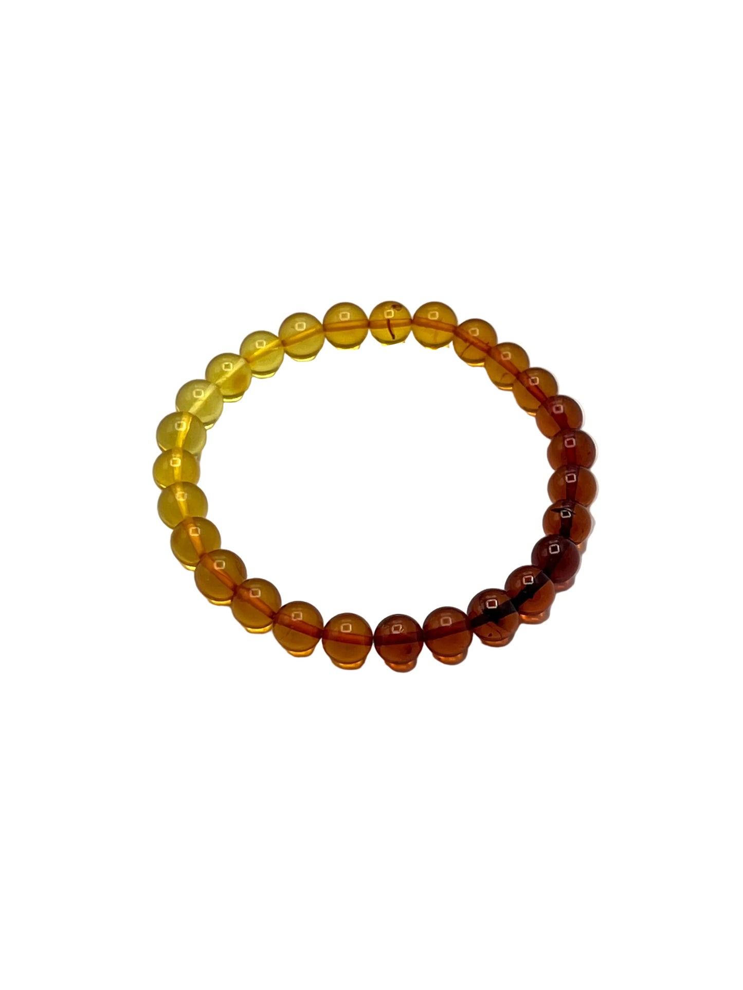 Polished Variegated Amber Beaded Bracelets