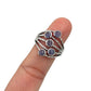 Multi Tanzanite Etched Ring