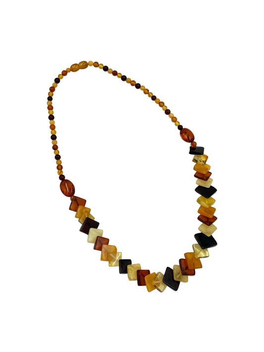 Gradient Amber Square Necklace