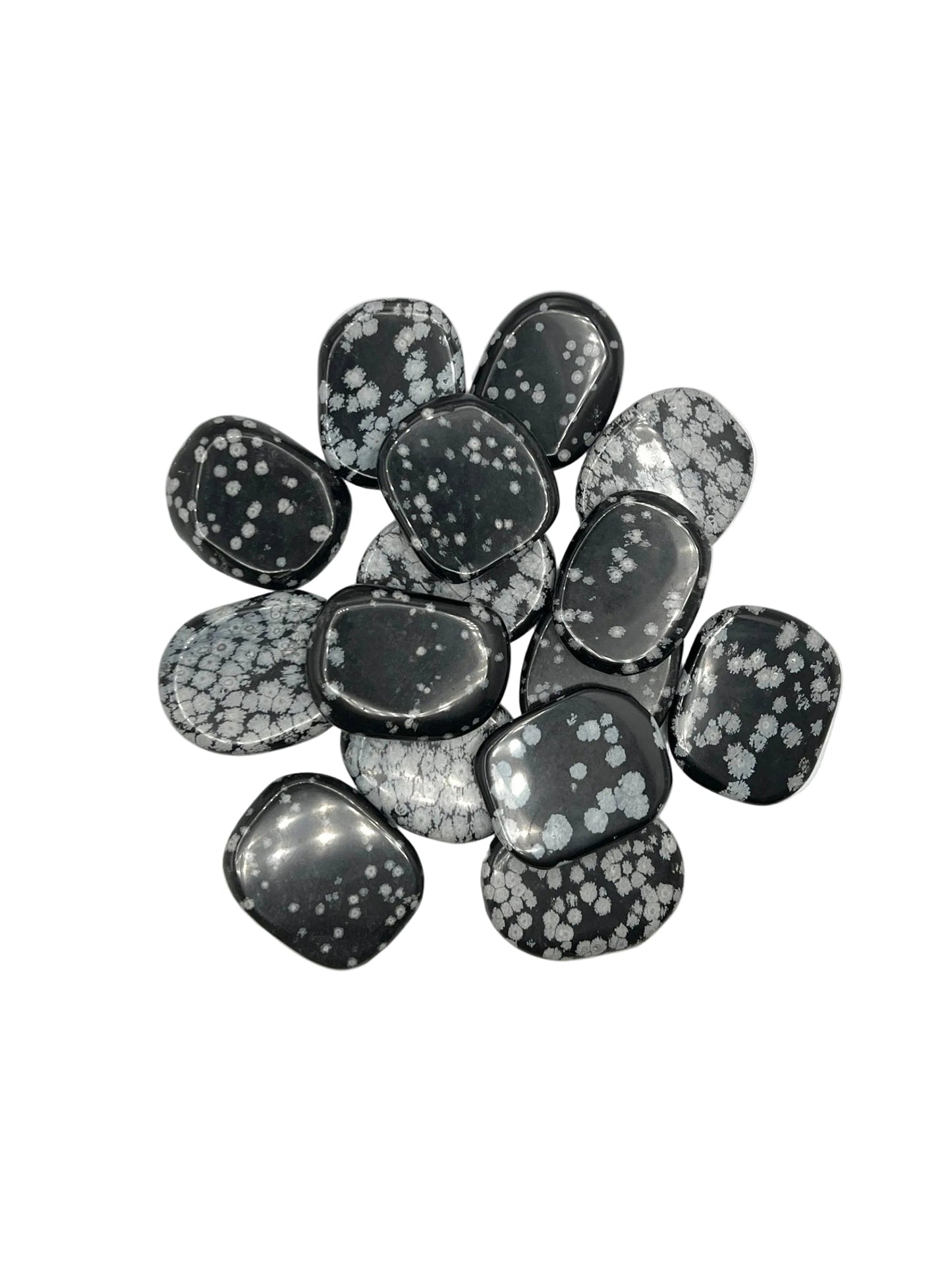 Snowflake Obsidian Flat Palmstones
