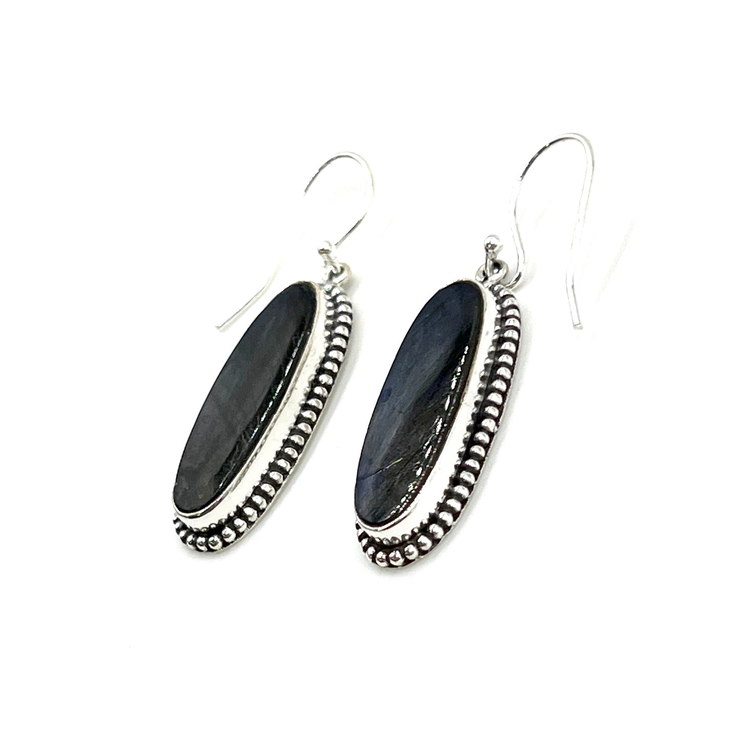 Sterling Silver Oval Labradorite Earrings