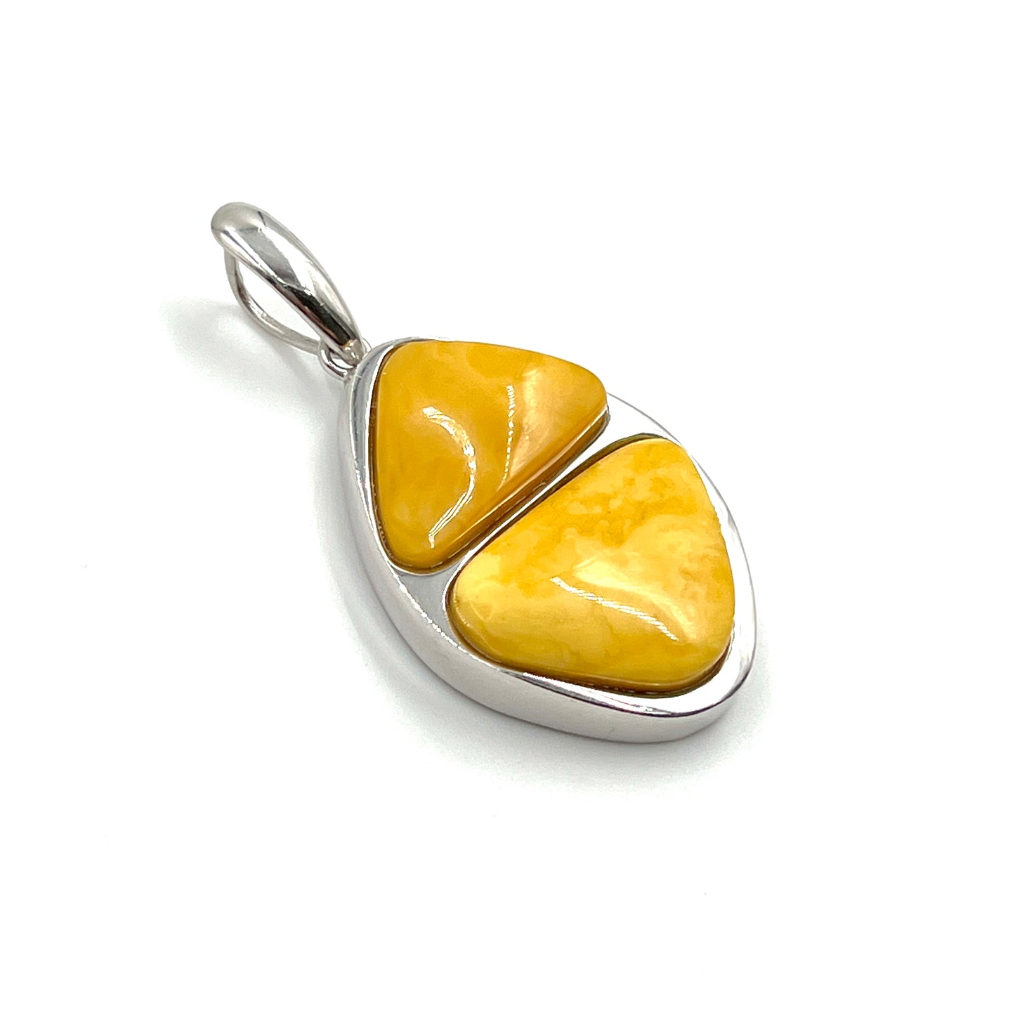 Double Butterscotch Amber Pendants