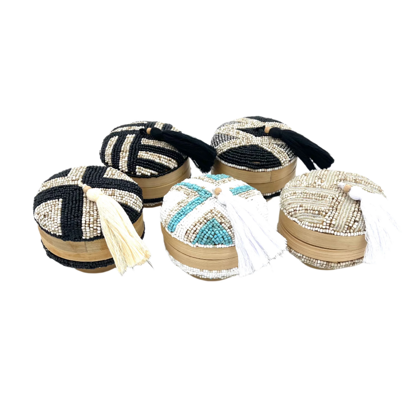 Bali Beaded Round Boxes