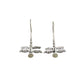 Silver Gemstone Dragonfly Earrings
