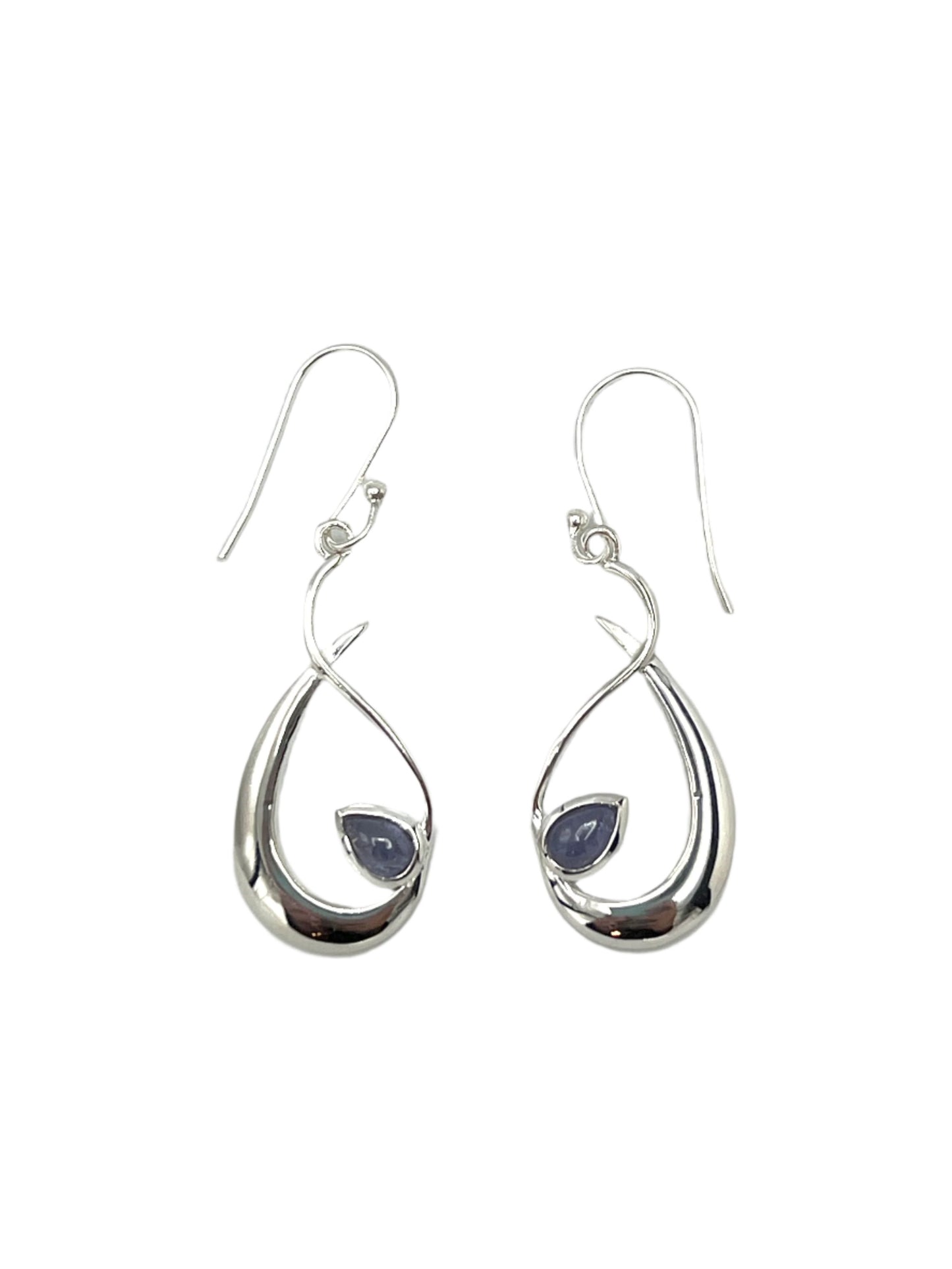 Sterling Silver Tanzanite Teardrop Earrings