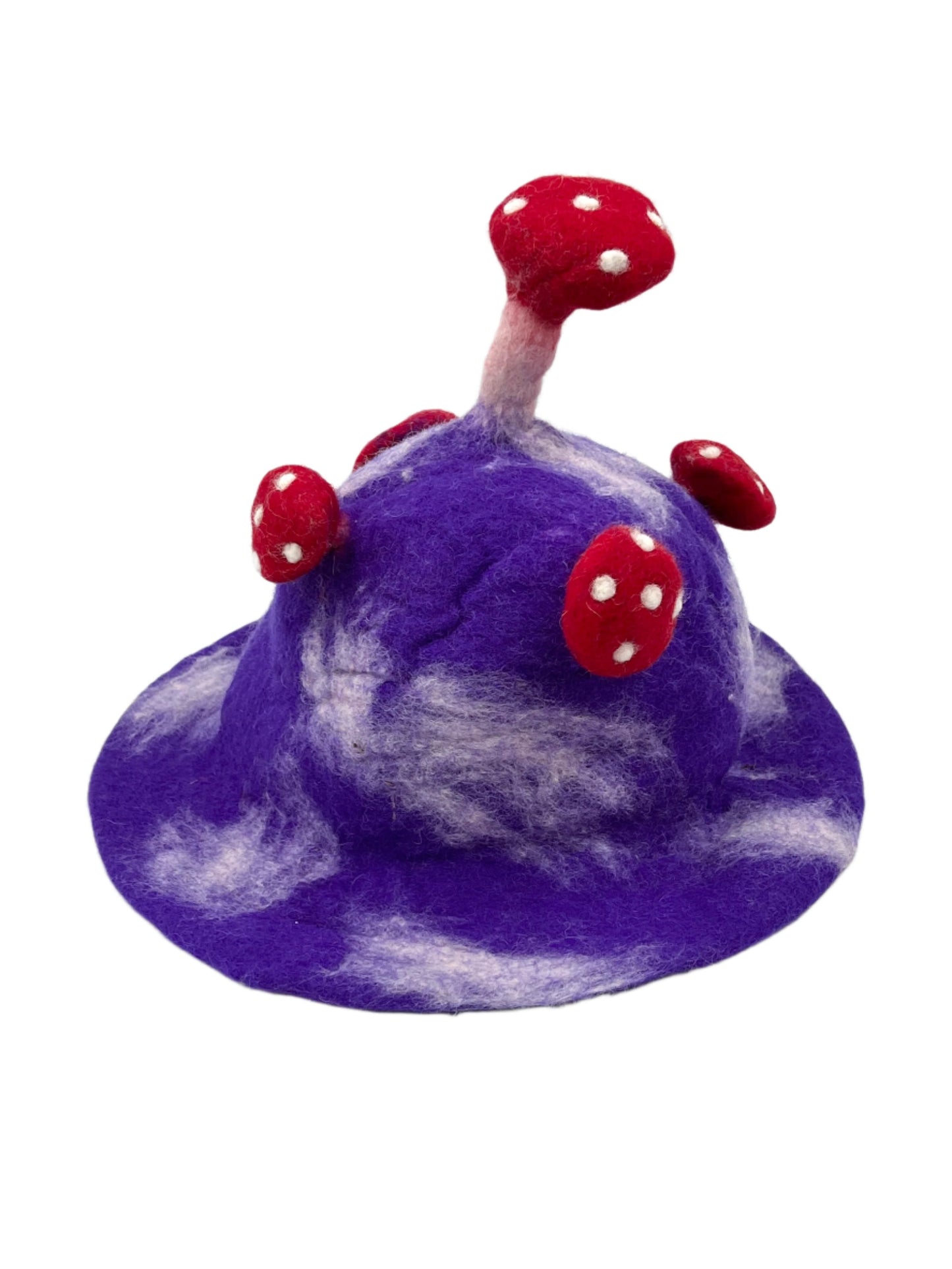 Hand felted Mushroom Wool Hats | Purples