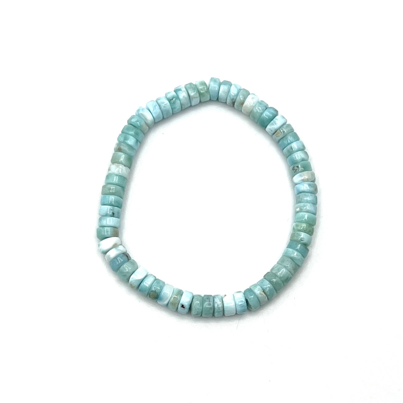 Larimar Wheel Beaded Stretchy Bracelets