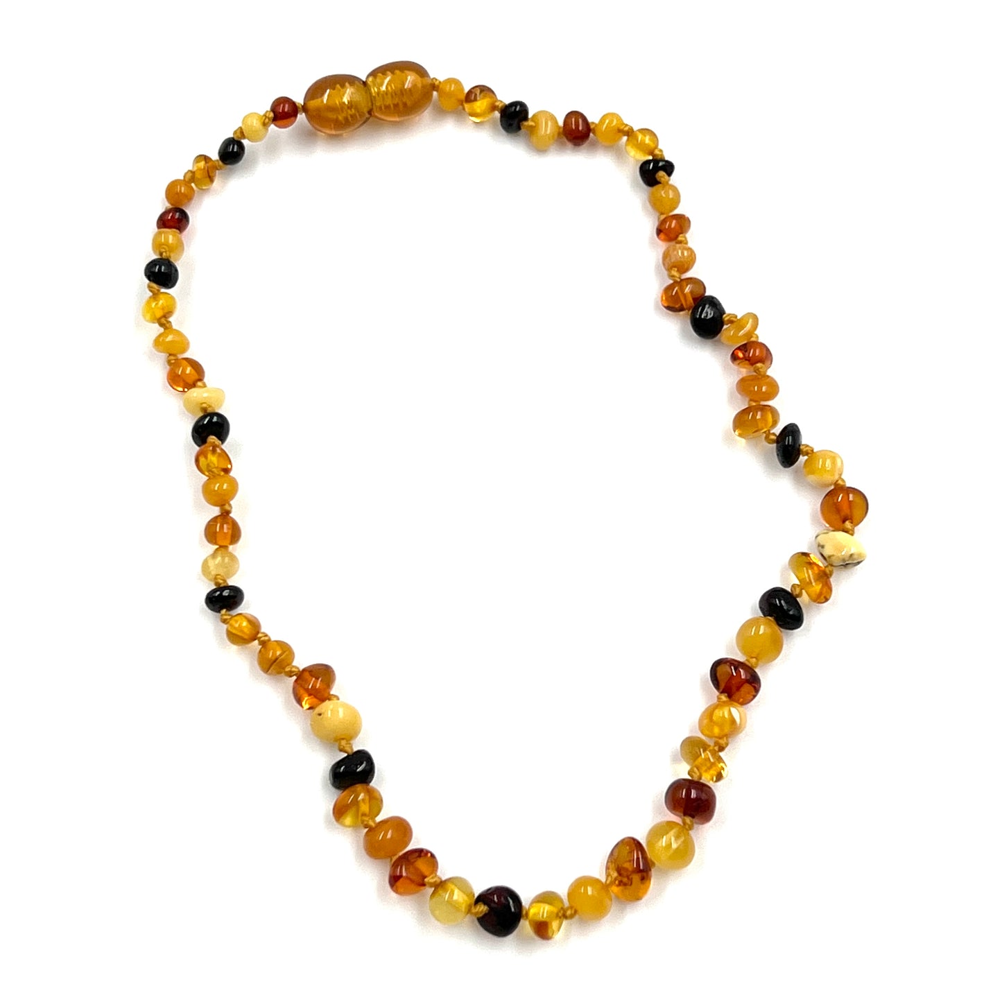 Hand Knotted Amber Baby Teething Necklaces Multi Chips