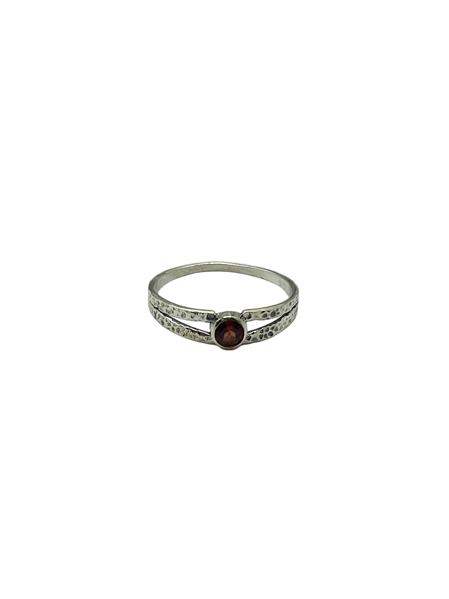 Hammered Band Gemstone Rings