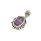 Sterling Silver Beaded Fluorite Oval Pendants