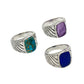Sterling Silver Gemstone Wave Design Rings