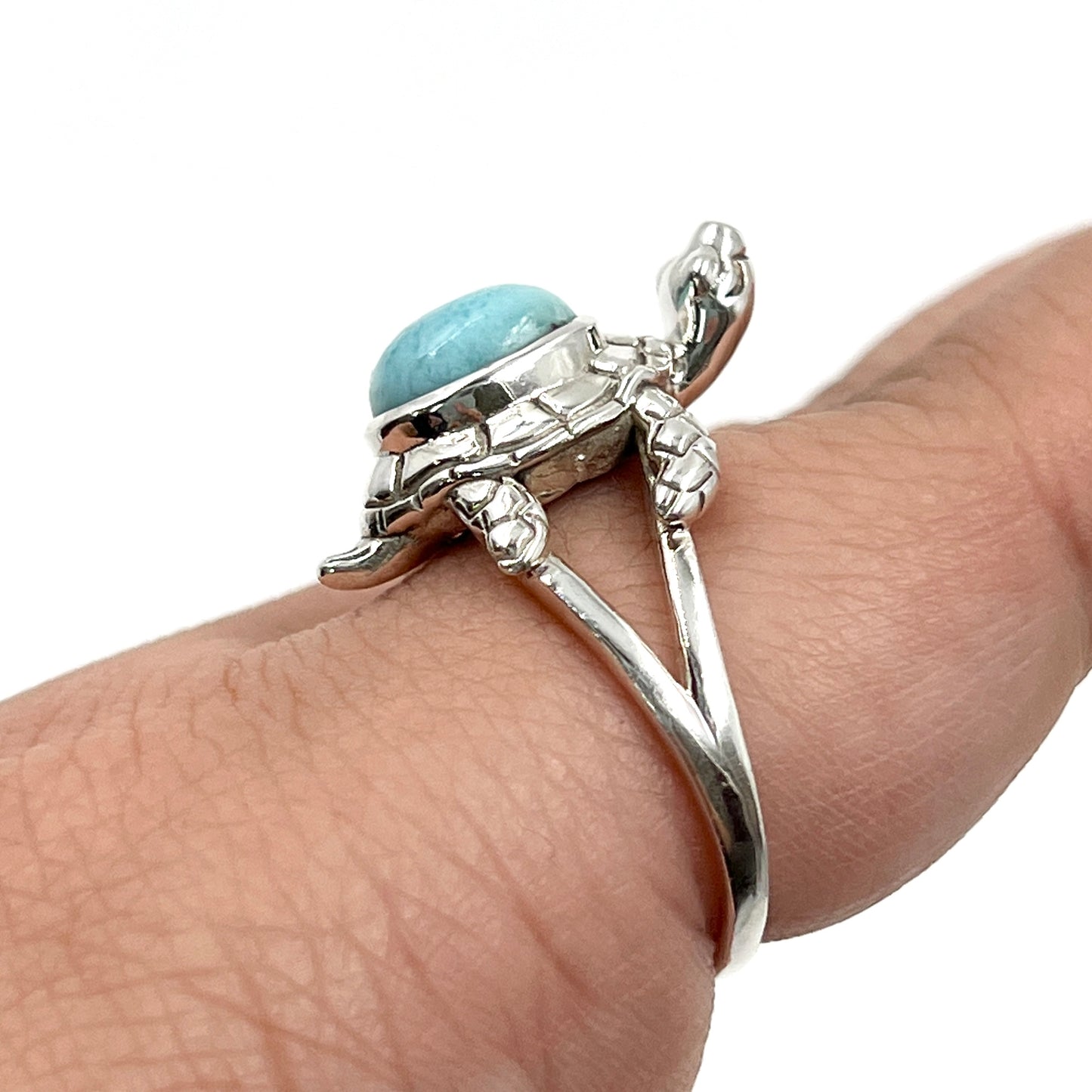Larimar Sea Turtle Ring