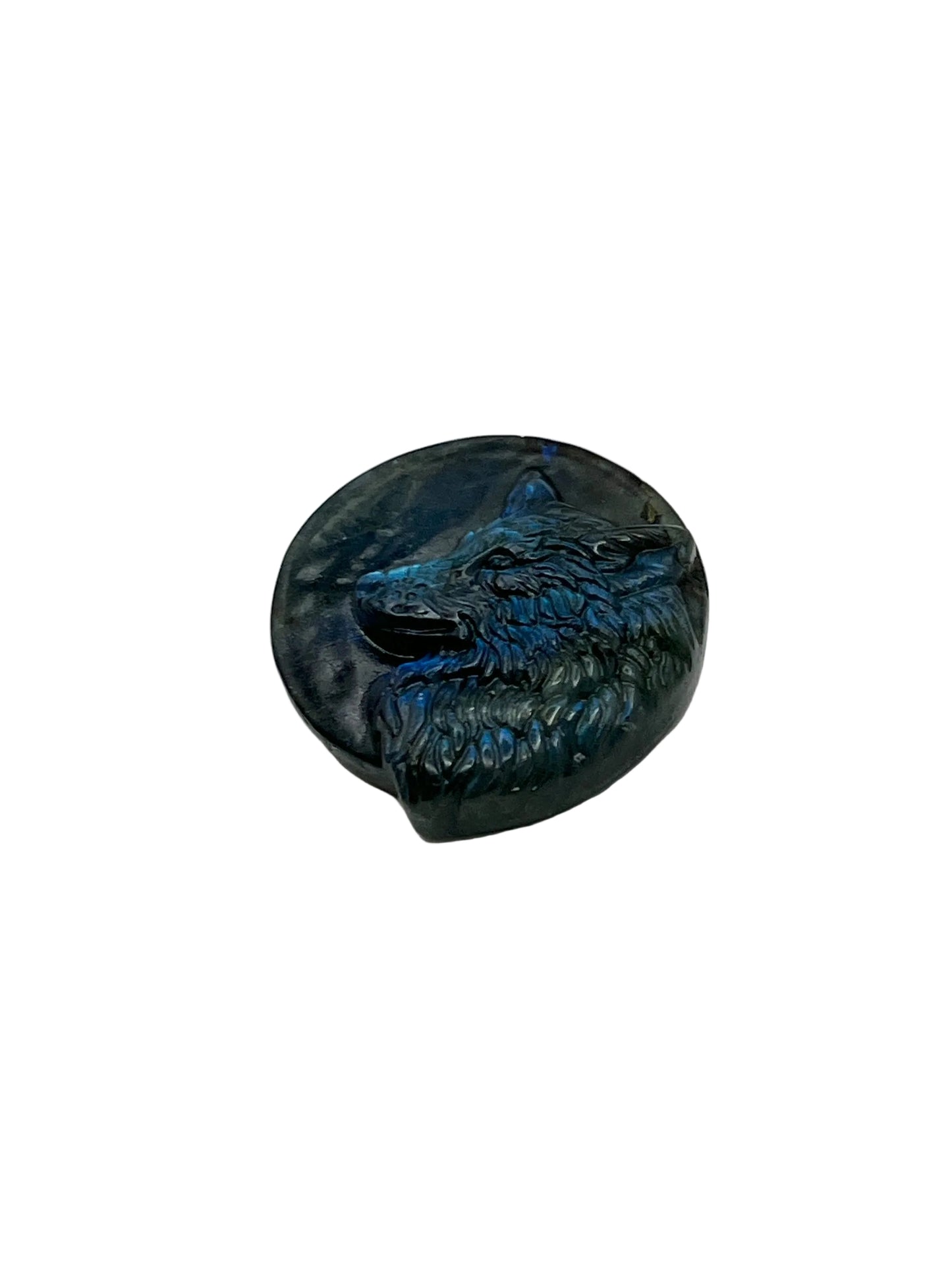 Labradorite Wolf Carving