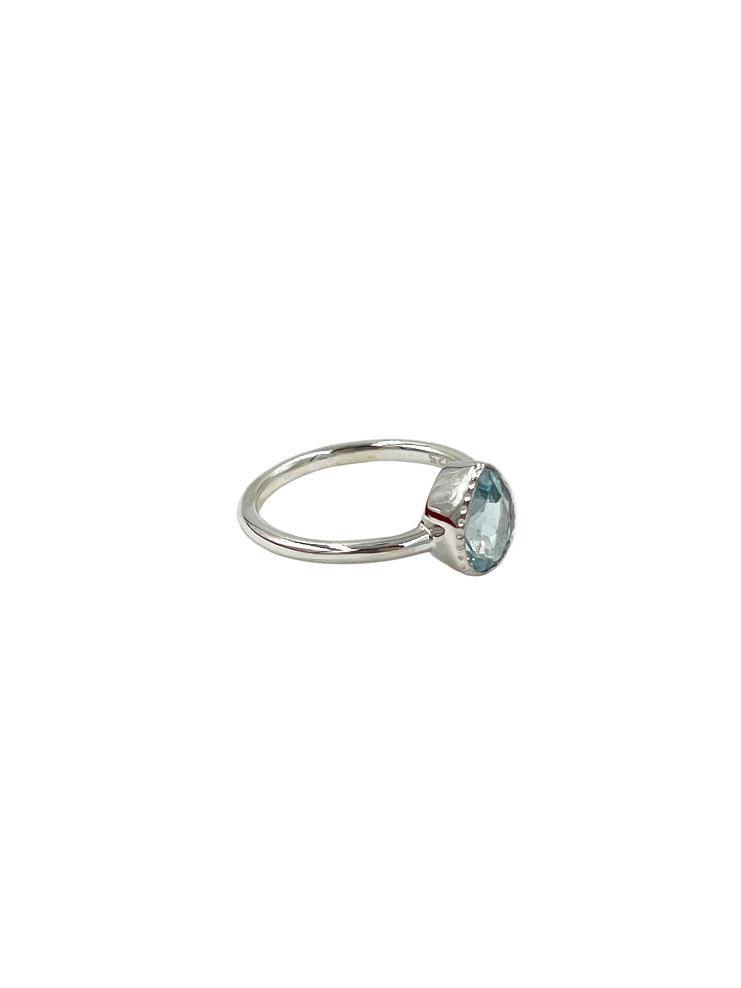 Teardrop Blue Topaz Ring
