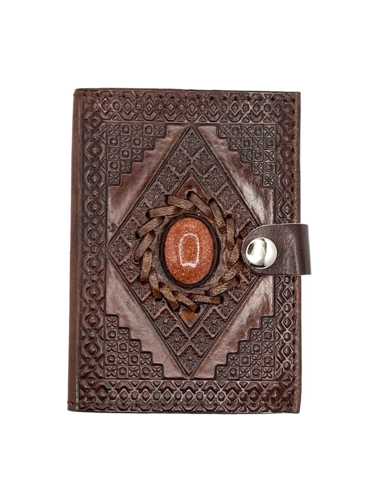 Camel Leather Gemstone Journal | Diamond | 5" x 3.5" x 1/2"