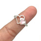 Sterling Silver Shell Double Heart Rings