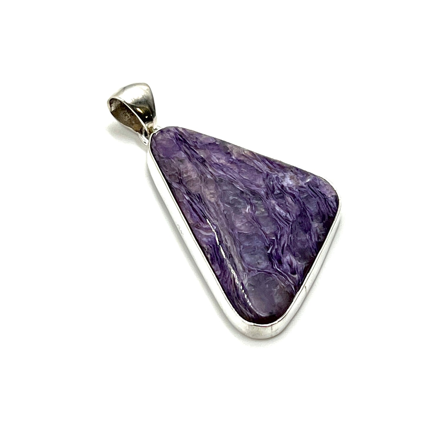 Sterling Silver Charoite Freeform Pendants