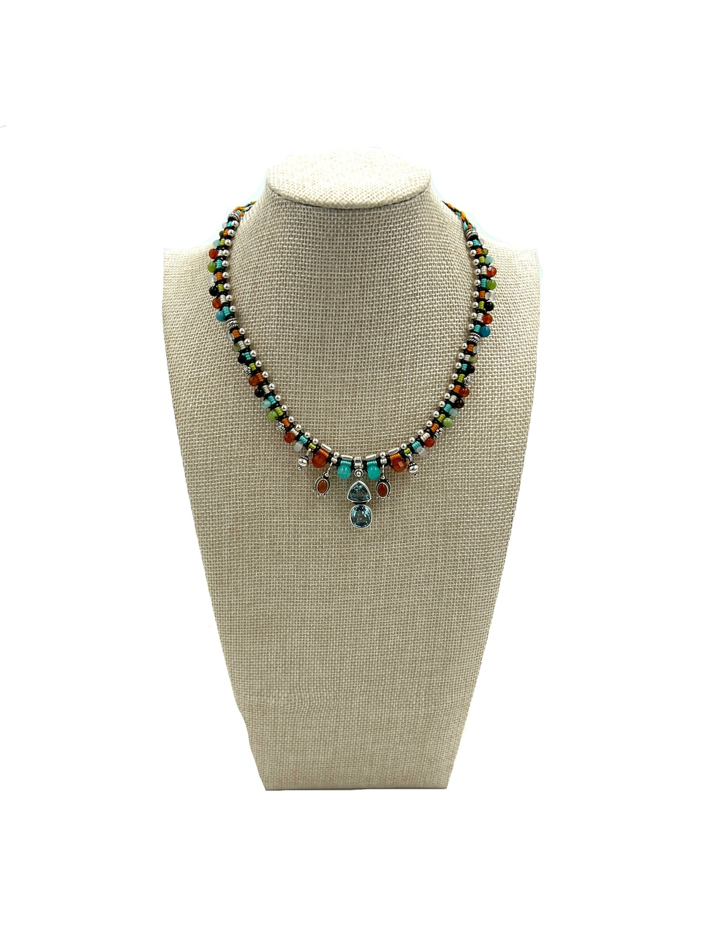 Macrame Blue Topaz Necklace