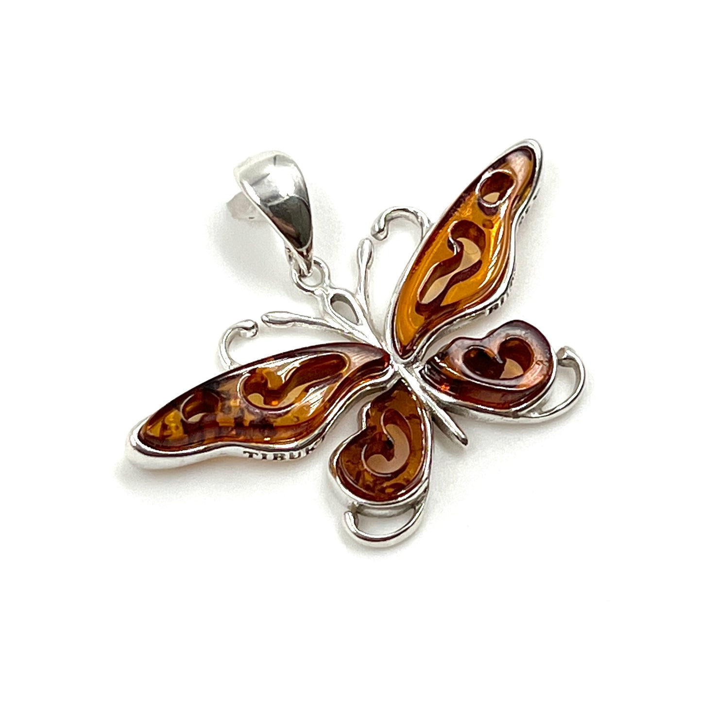 Amber Butterfly Pendants