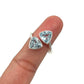 Double Trillion Blue Topaz Ring