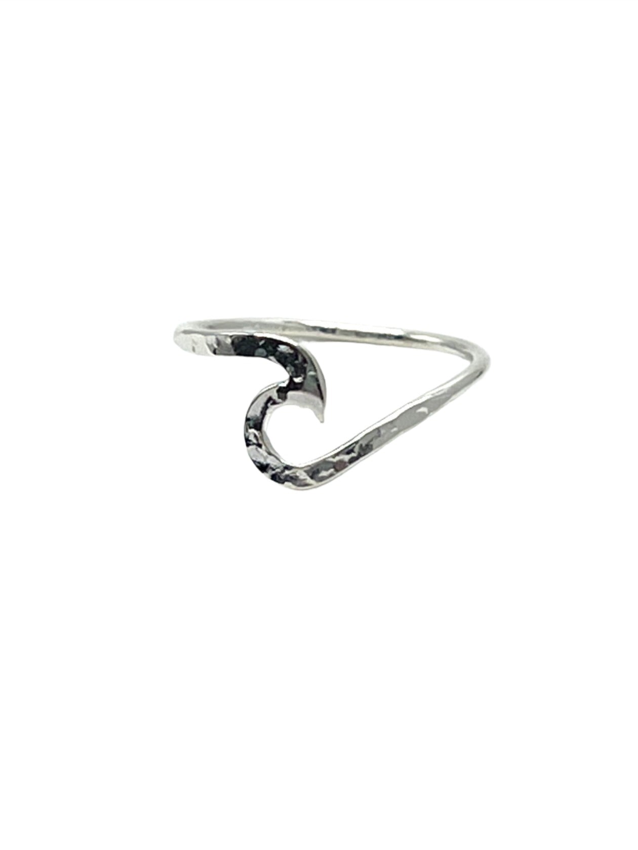 Sterling Silver Hammered Wave Ring