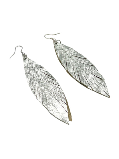 Leather Feather Earrings