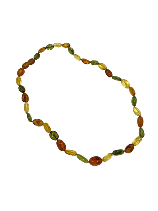 Multi Amber Oval Beaded Necklaces