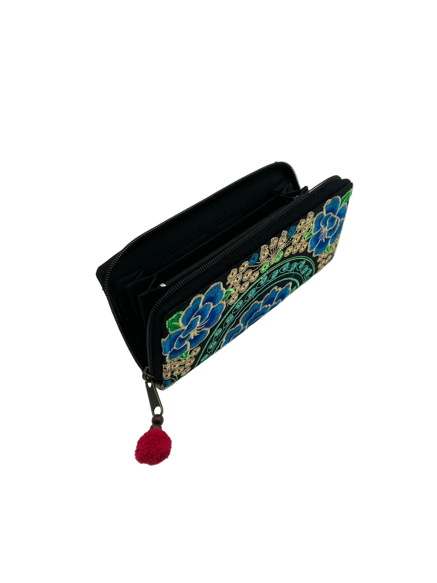 Embroidered Flower Wallet