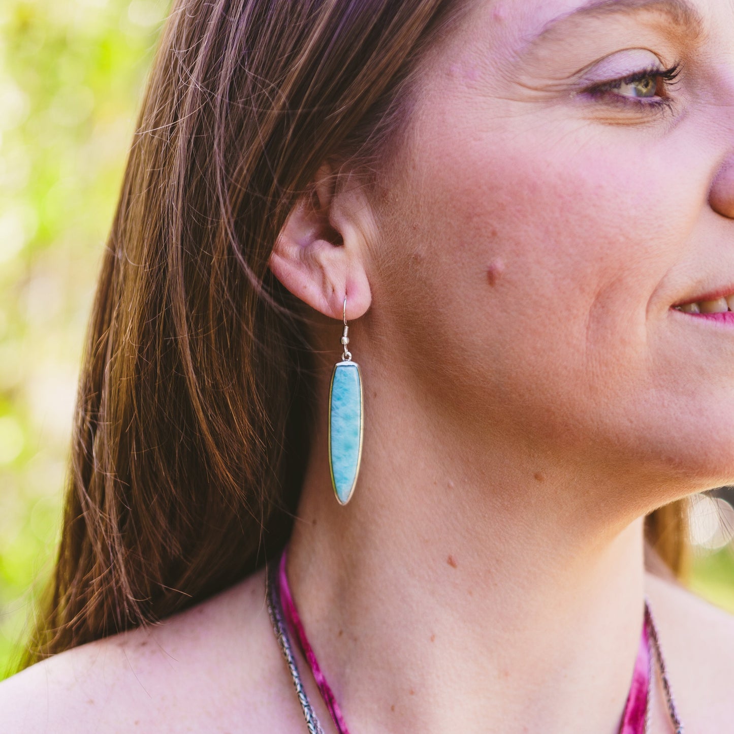 Sterling Silver Larimar Earrings