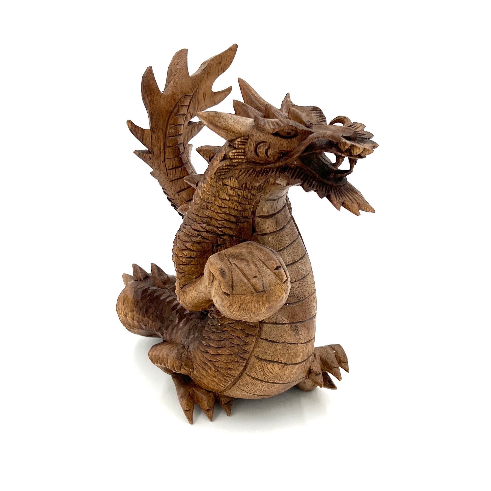 Japan Oak Wood Dragon Figure Wall Mound - Artifacts World