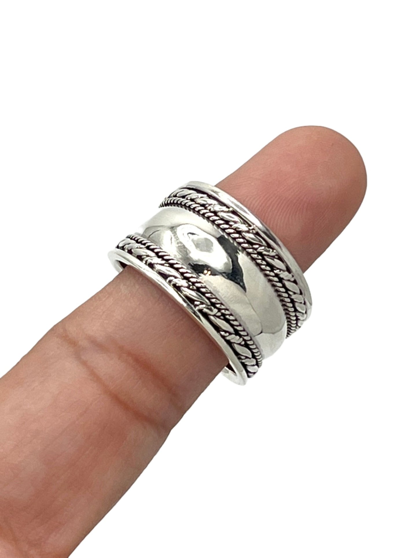 Sterling Silver Simple Thick Braided Ring