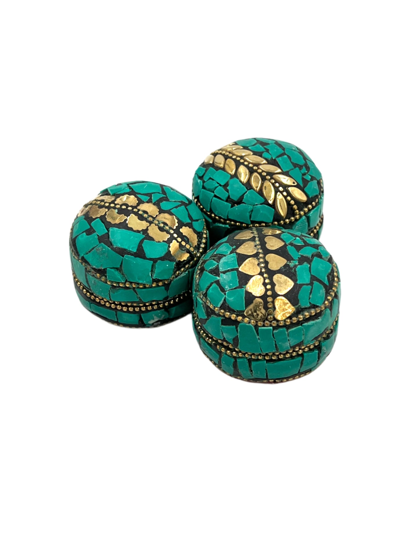 Mini Mosaic Indian Handmade Metal Jewelry Tin