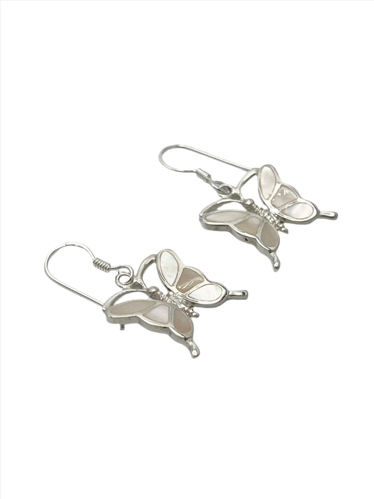 Sterling Silver Shell Butterfly Earrings