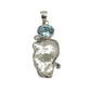 Silver Pearl & Blue Topaz Pendants
